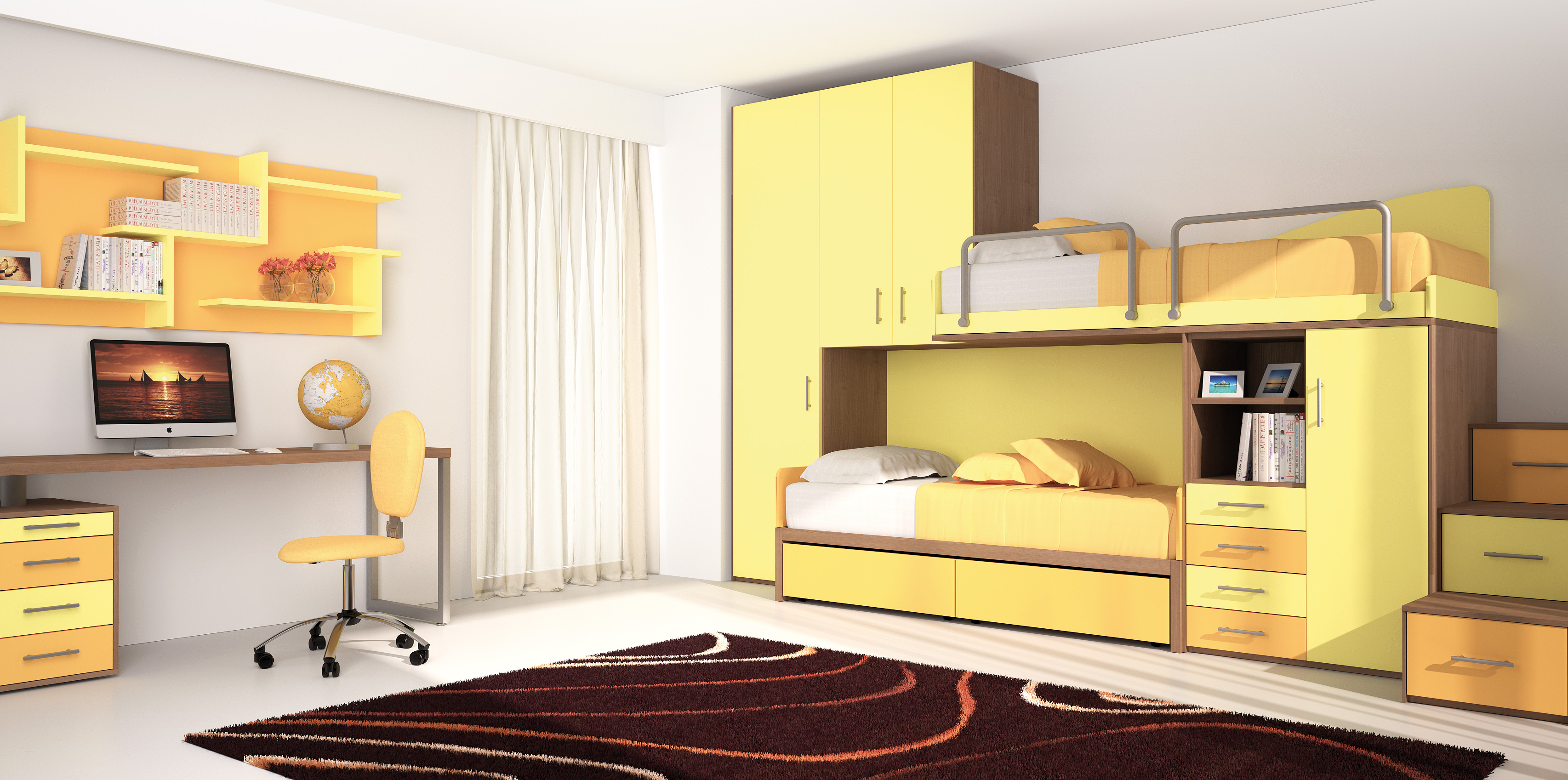 Cameretta con letti a castello e ponte 50 | Badroom camerette per ... Cameretta con letti a castello e ponte 50 | Badroom camerette per ...